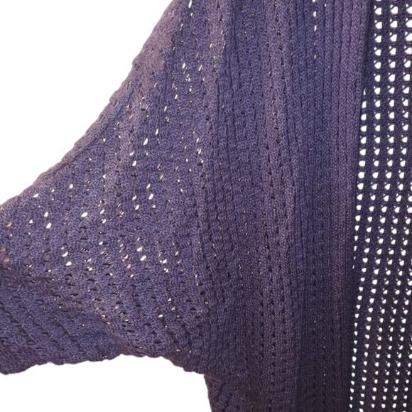 Maurice's Navy Open Waffle Knit Cardigan Size 0/1 XS Extra Small - Picture 2 of 5